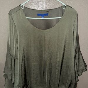 Apt. 9 Olive Ruffle Sleeve Blouse